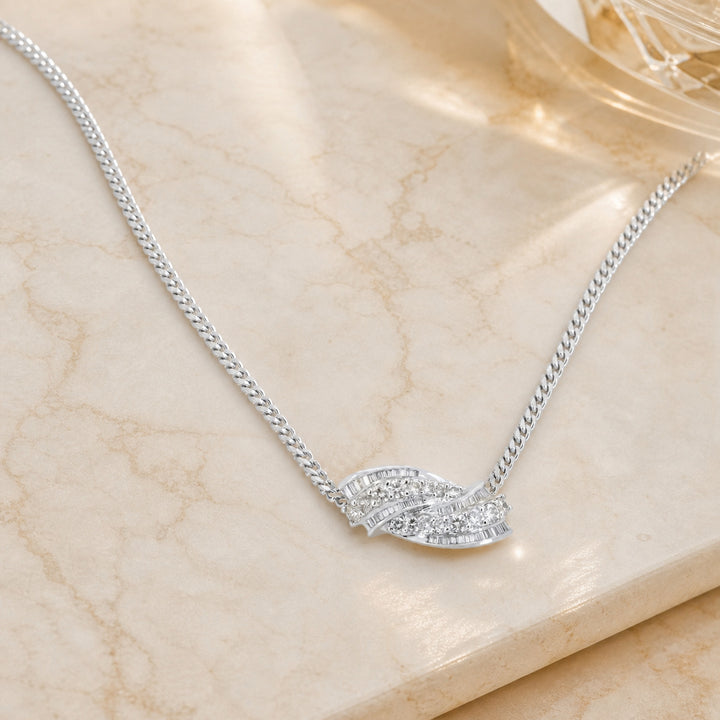 DP1783 - 14K White Gold Diamond Necklace