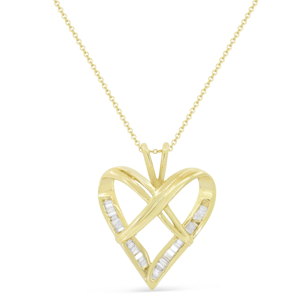 Madison L 14K Yellow Gold Diamond Heart Pendant - style DP3014