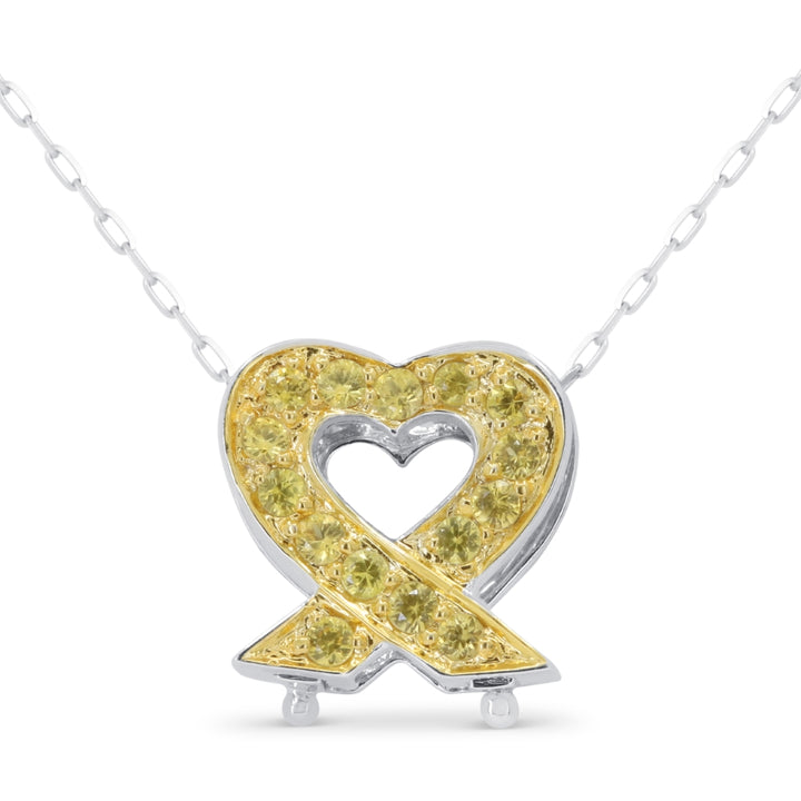 Madison L 14K White Gold Yellow Sapphire Heart Pendant - style DP3741