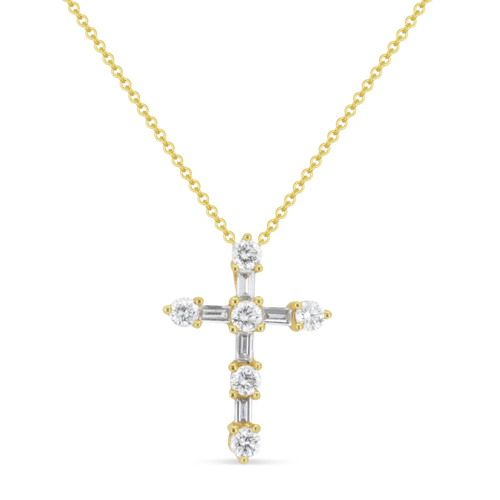 Madison L 18K Yellow Gold Diamond Crucifix Cross Pendant - style DP3848