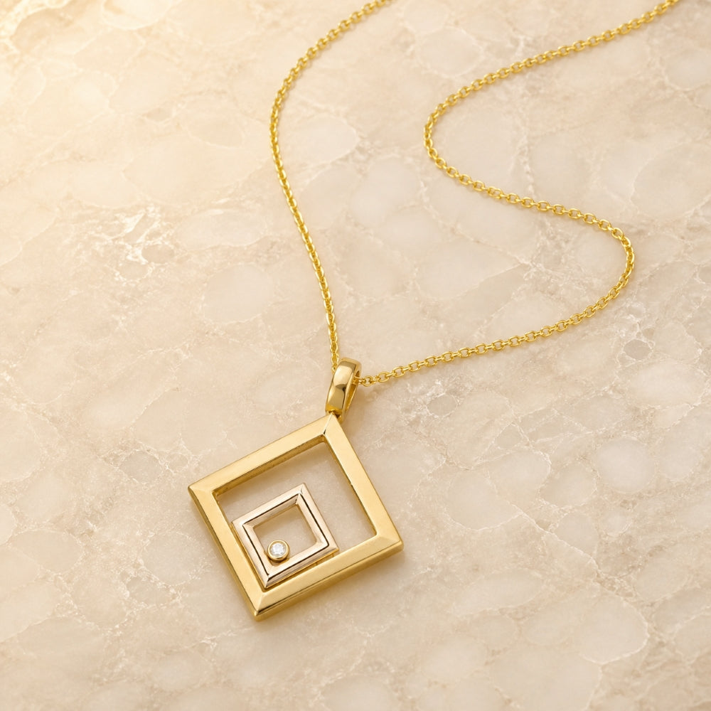 DP4548 - 14K Yellow Gold Diamond Pendant