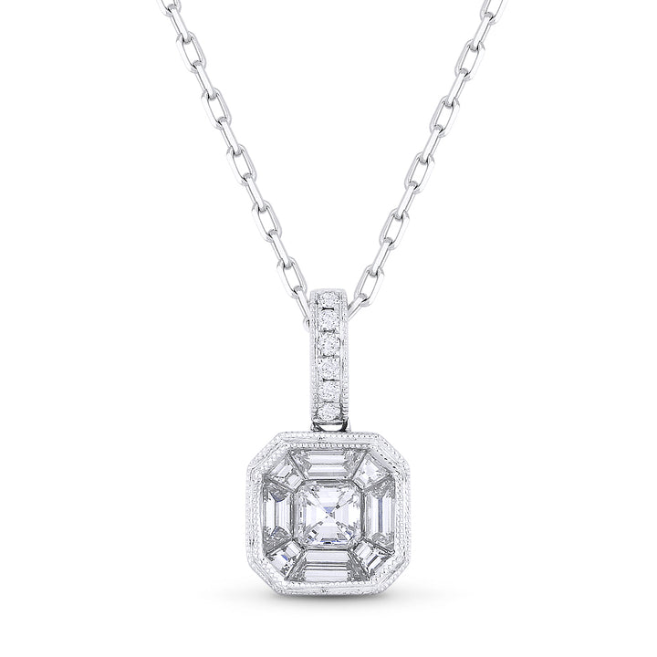 Madison L 18K White Gold Diamond Cluster Pendant - style DP5040