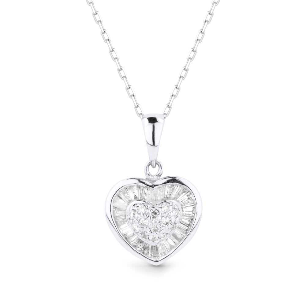 Madison L 18K White Gold Diamond Heart Pendant - style DP5768