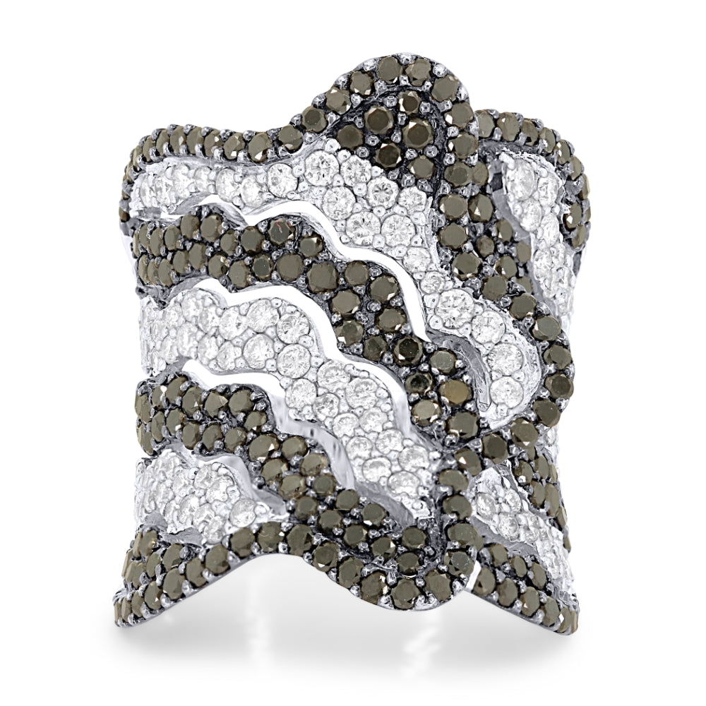 Madison L 18K White Gold Black Diamond Ring - style DR10805