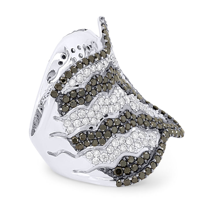 DR10805 - 18K White Gold Black Diamond Ring