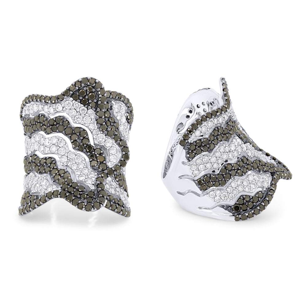 DR10805 - 18K White Gold Black Diamond Ring