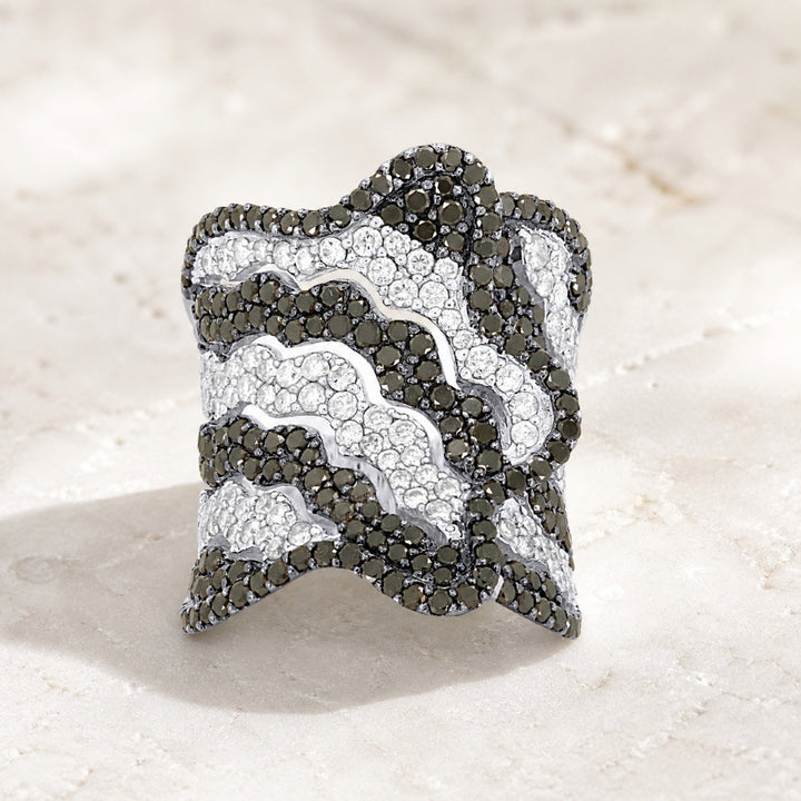 DR10805 - 18K White Gold Black Diamond Ring