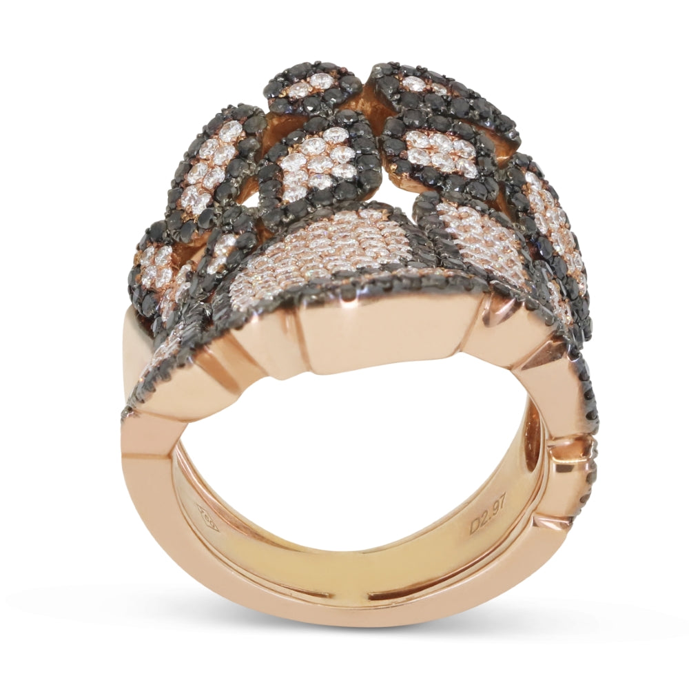 DR11489 - 18K Rose Gold Black Diamond Ring