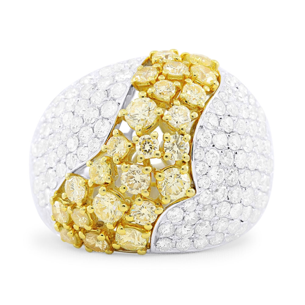Madison L 18K White Gold Yellow Diamond Cocktail Ring - style DR11958