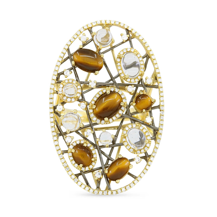 Madison L 14K Yellow Gold Tigers Eye Ring - style DR12403