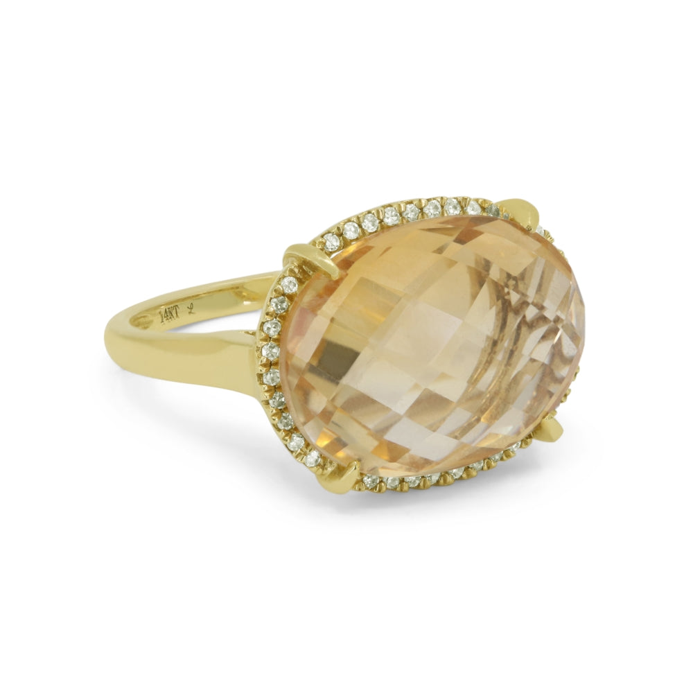 Madison L 14K Yellow Gold Citrine Ring - style DR12449