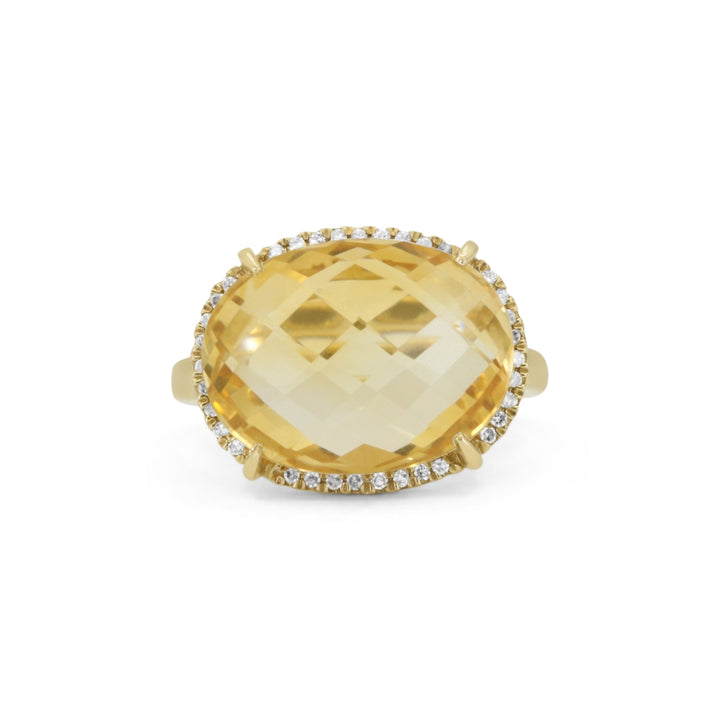 DR12449 - 14K Yellow Gold Citrine Ring