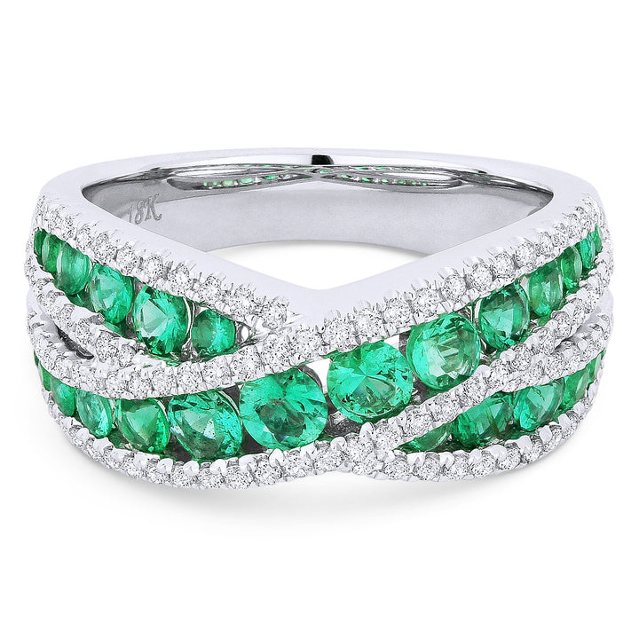 Madison L 18K White Gold Emerald Ring - style DR13230