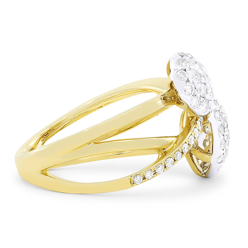 DR13703 - 14K Two Tone Gold Diamond Cocktail Ring