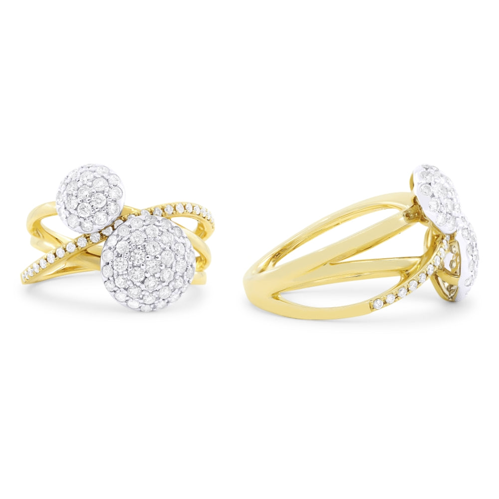 DR13703 - 14K Two Tone Gold Diamond Cocktail Ring