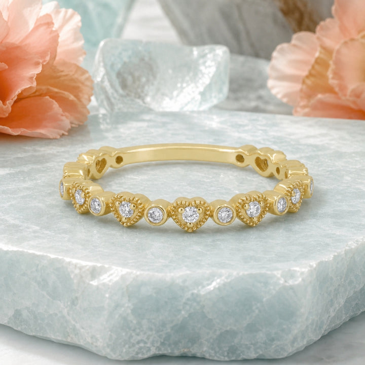 DR14140 - 14K Yellow Gold Diamond Stackable Ring