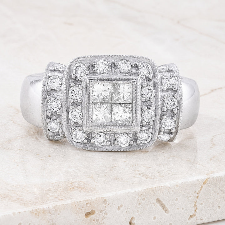 DR2257 - 18K White Gold Diamond Ring