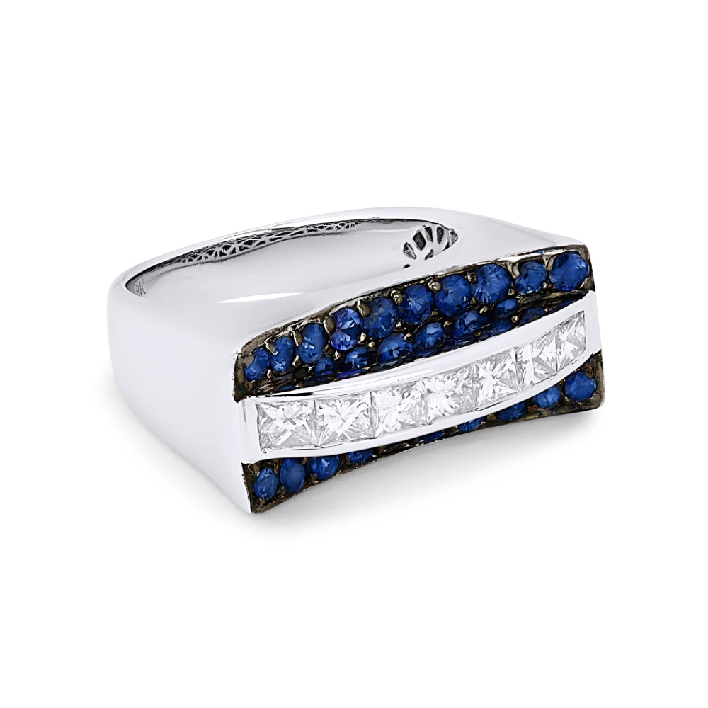 Madison L 18K White Gold Sapphire Cocktail Ring - style DR4437
