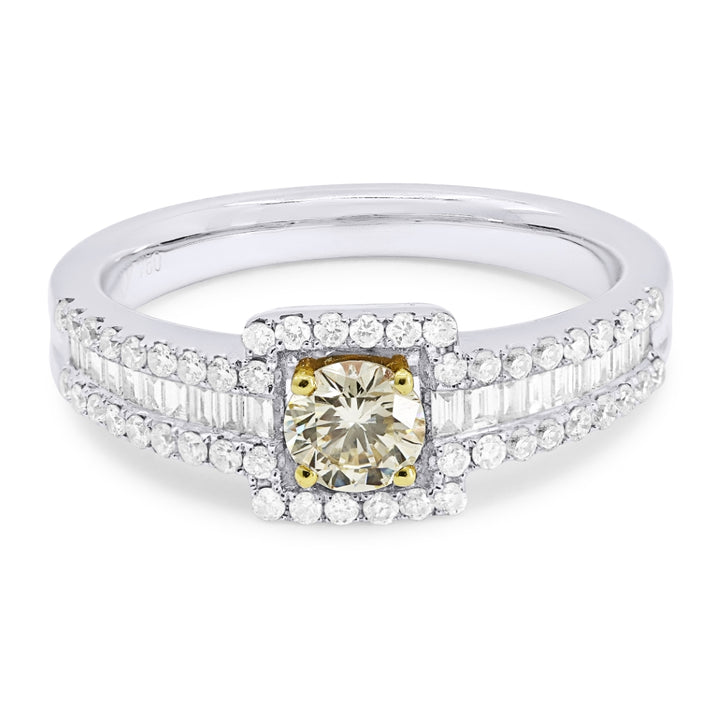 Madison L 18K White Gold Yellow Diamond Ring - style DR8979