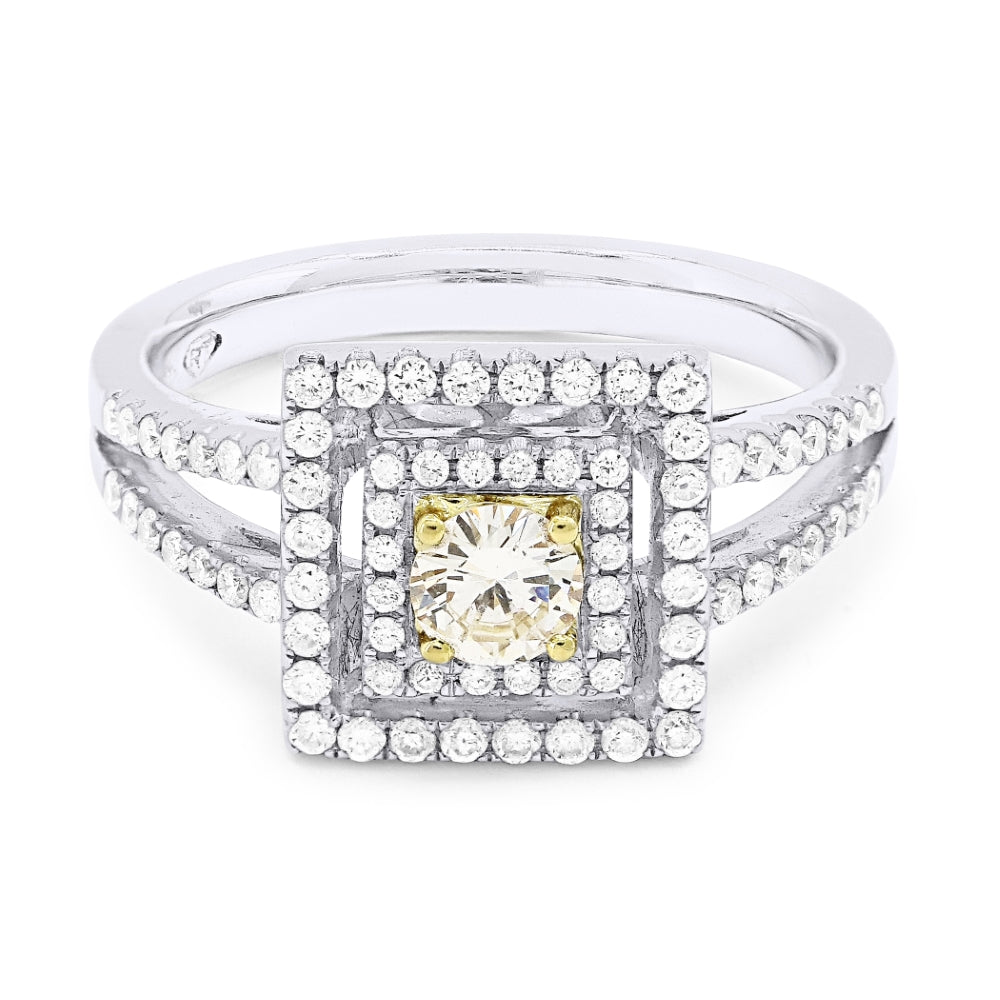 Madison L 18K White Gold Yellow Diamond Ring - style DR9196