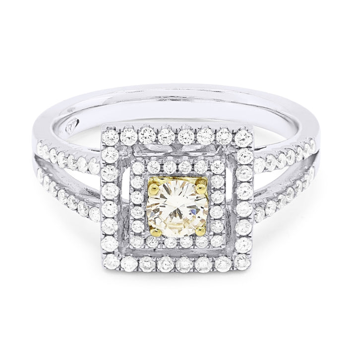 Madison L 18K White Gold Yellow Diamond Ring - style DR9196