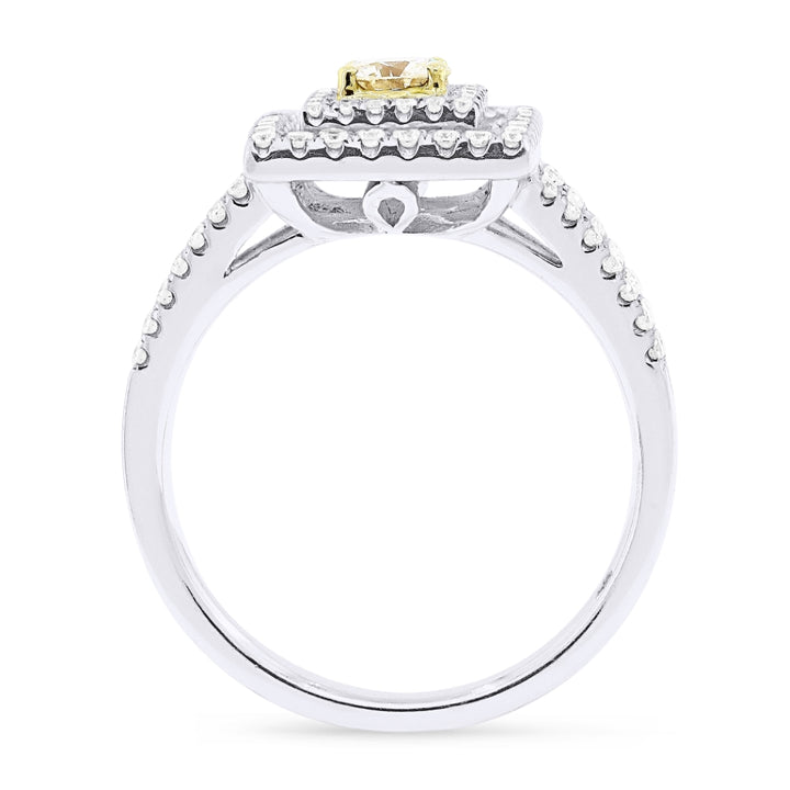 DR9196 - 18K White Gold Yellow Diamond Ring
