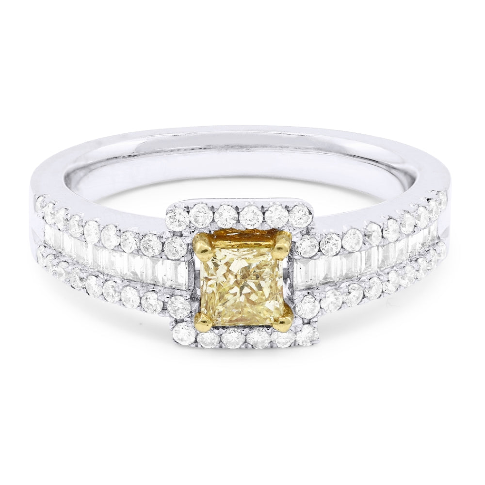 Madison L 18K White Gold Yellow Diamond Ring - style DR9250