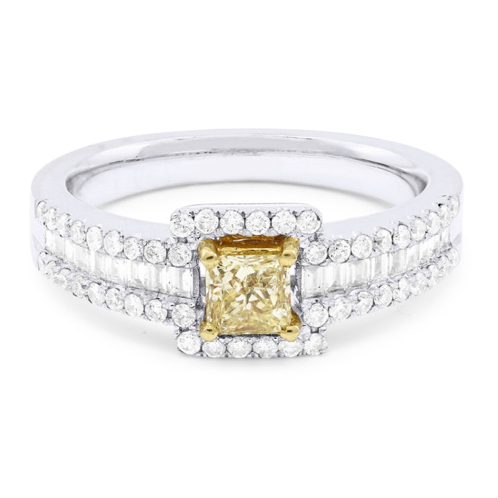 Madison L 18K White Gold Yellow Diamond Ring - style DR9250