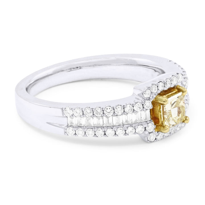DR9250 - 18K White Gold Yellow Diamond Ring