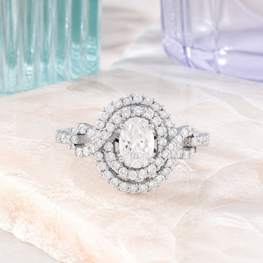 DR9281 - 18K White Gold Diamond Ring