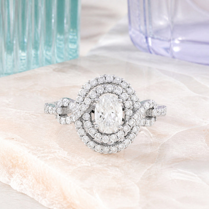 DR9281 - 18K White Gold Diamond Ring