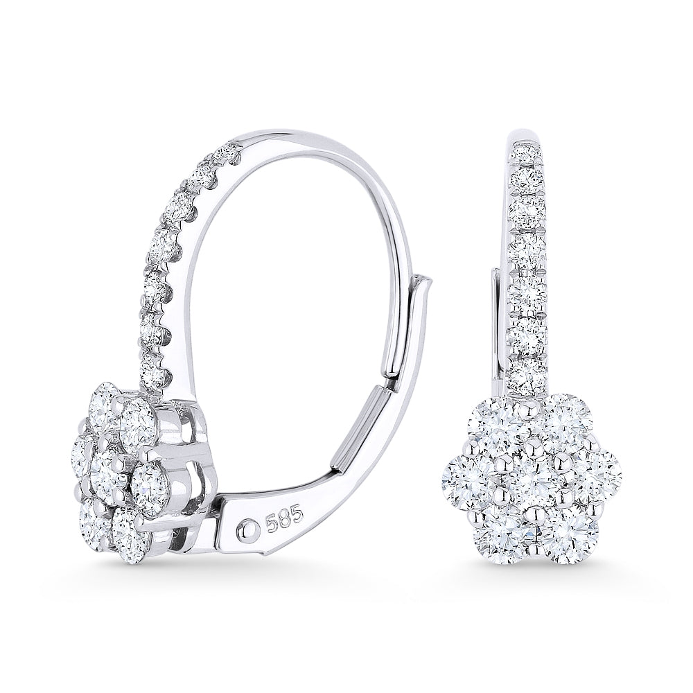Madison L 14K White Gold Diamond Cluster Drop Earrings - style E1005W