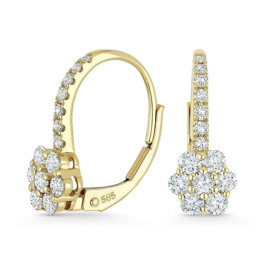 Madison L 14K Yellow Gold Diamond Cluster Drop Earrings - style E1005Y