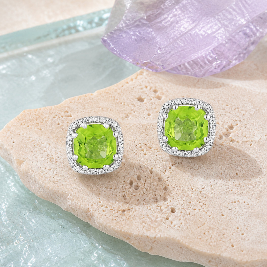 E1022 - 14K Gold Cushion Stud Earrings