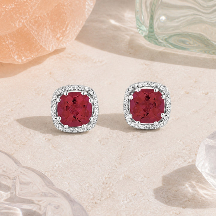 E1022 - 14K Gold Cushion Stud Earrings