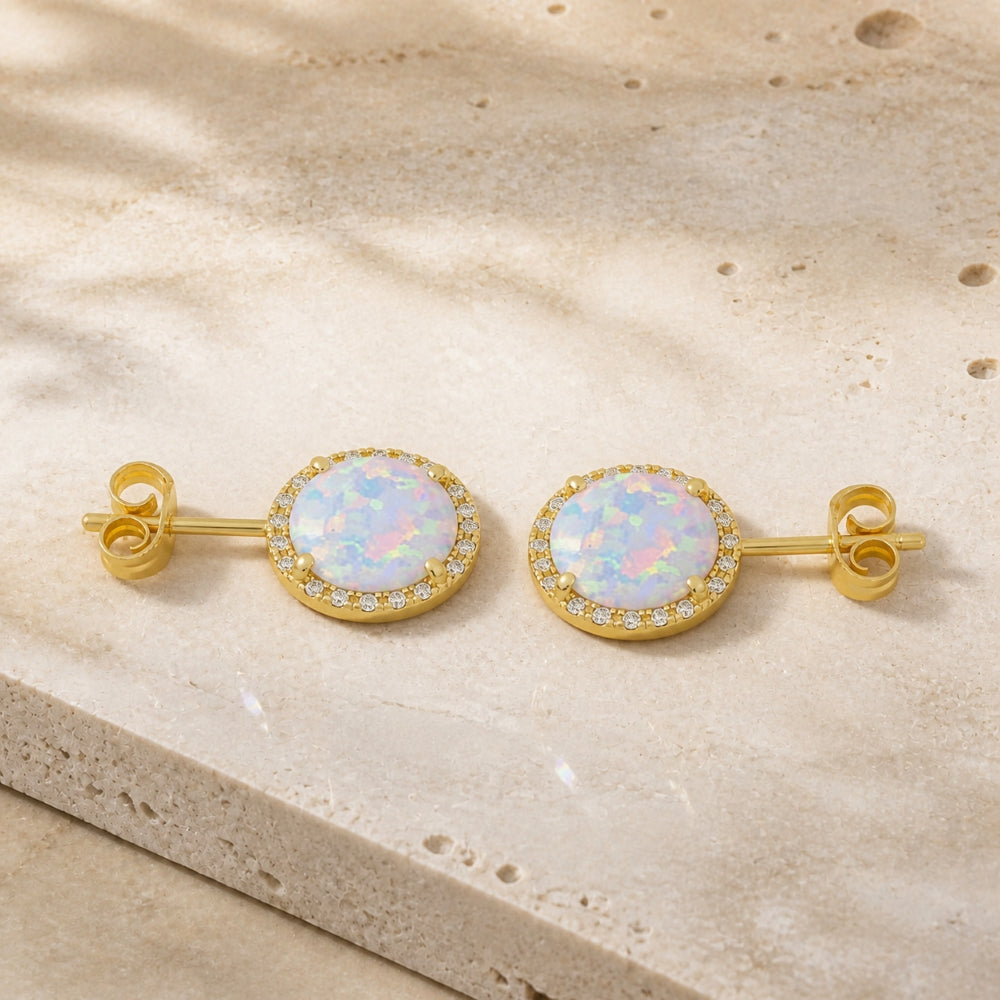 E1023 - 14K Gold Round Stud Earrings