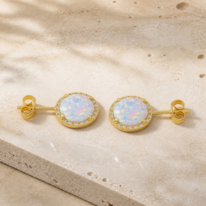 E1023 - 14K Gold Round Stud Earrings