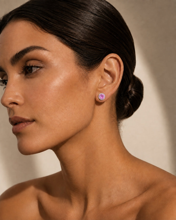 E1023 - 14K Gold Round Stud Earrings