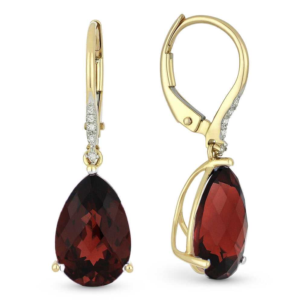 Madison L 14K Yellow Gold Garnet Pear Drop Earrings - style E1031GAY