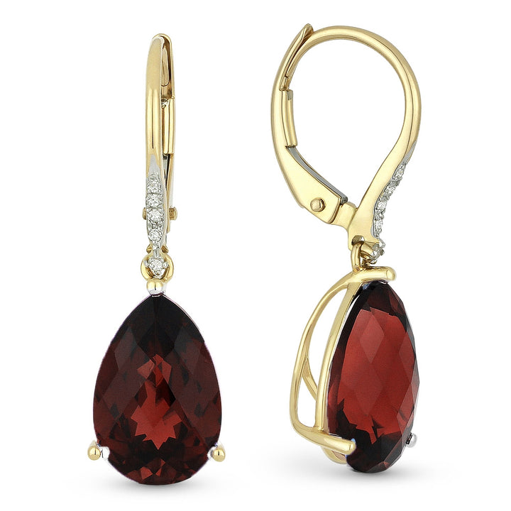 Madison L 14K Yellow Gold Garnet Pear Drop Earrings - style E1031GAY