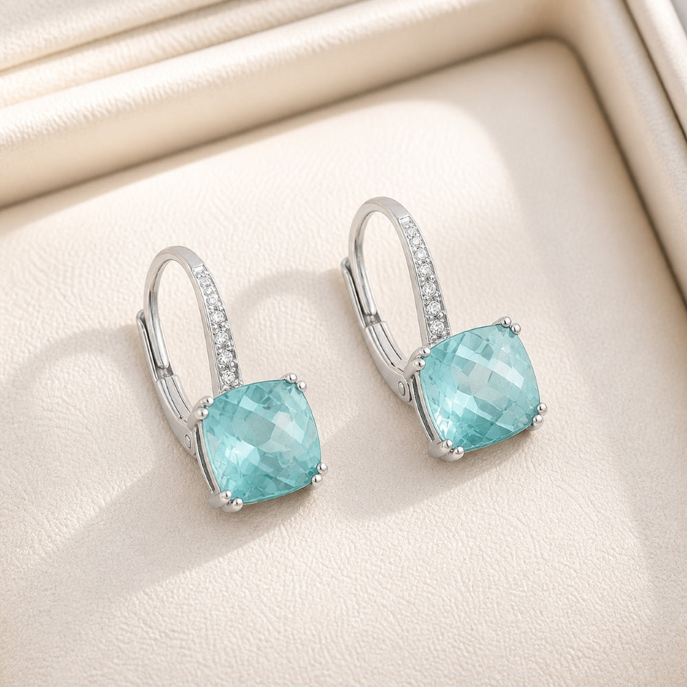 E1033 - 14K Gold Cushion Drop Earrings