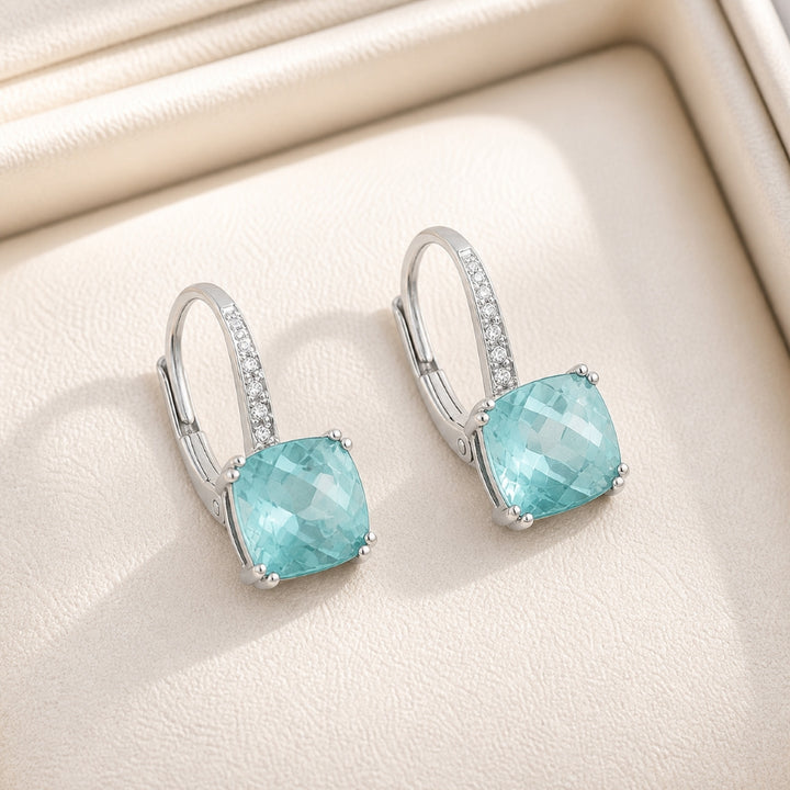 E1033 - 14K Gold Cushion Drop Earrings