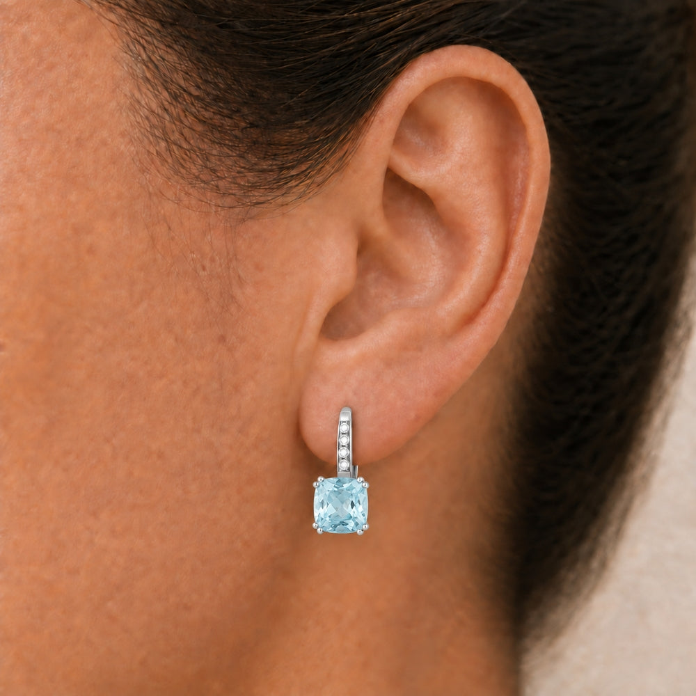 E1033 - 14K Gold Cushion Drop Earrings