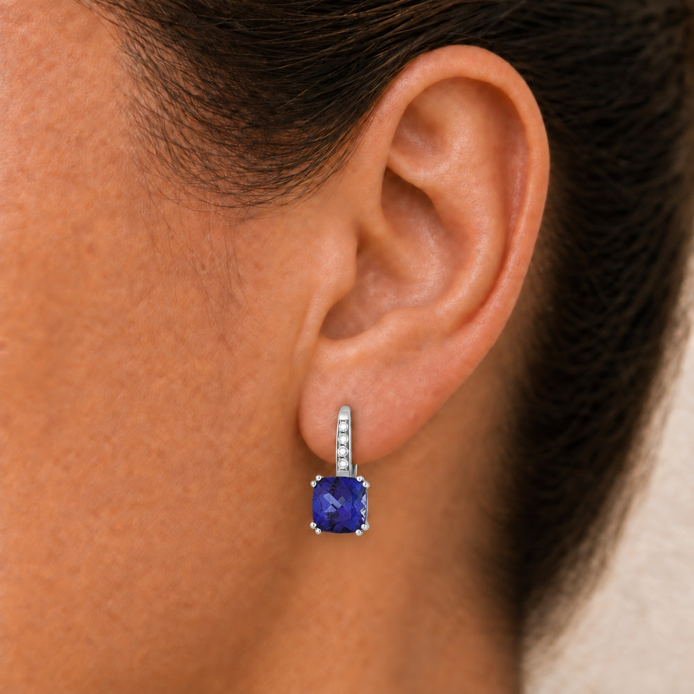 E1033 - 14K Gold Cushion Drop Earrings