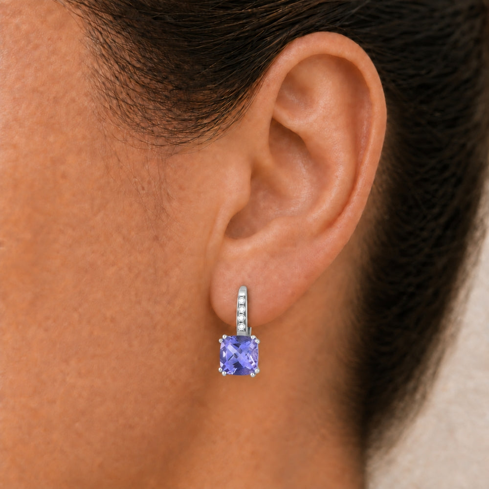 E1033 - 14K Gold Cushion Drop Earrings