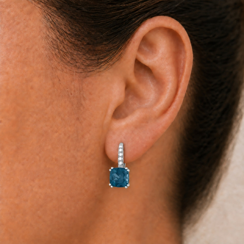 E1033 - 14K Gold Cushion Drop Earrings