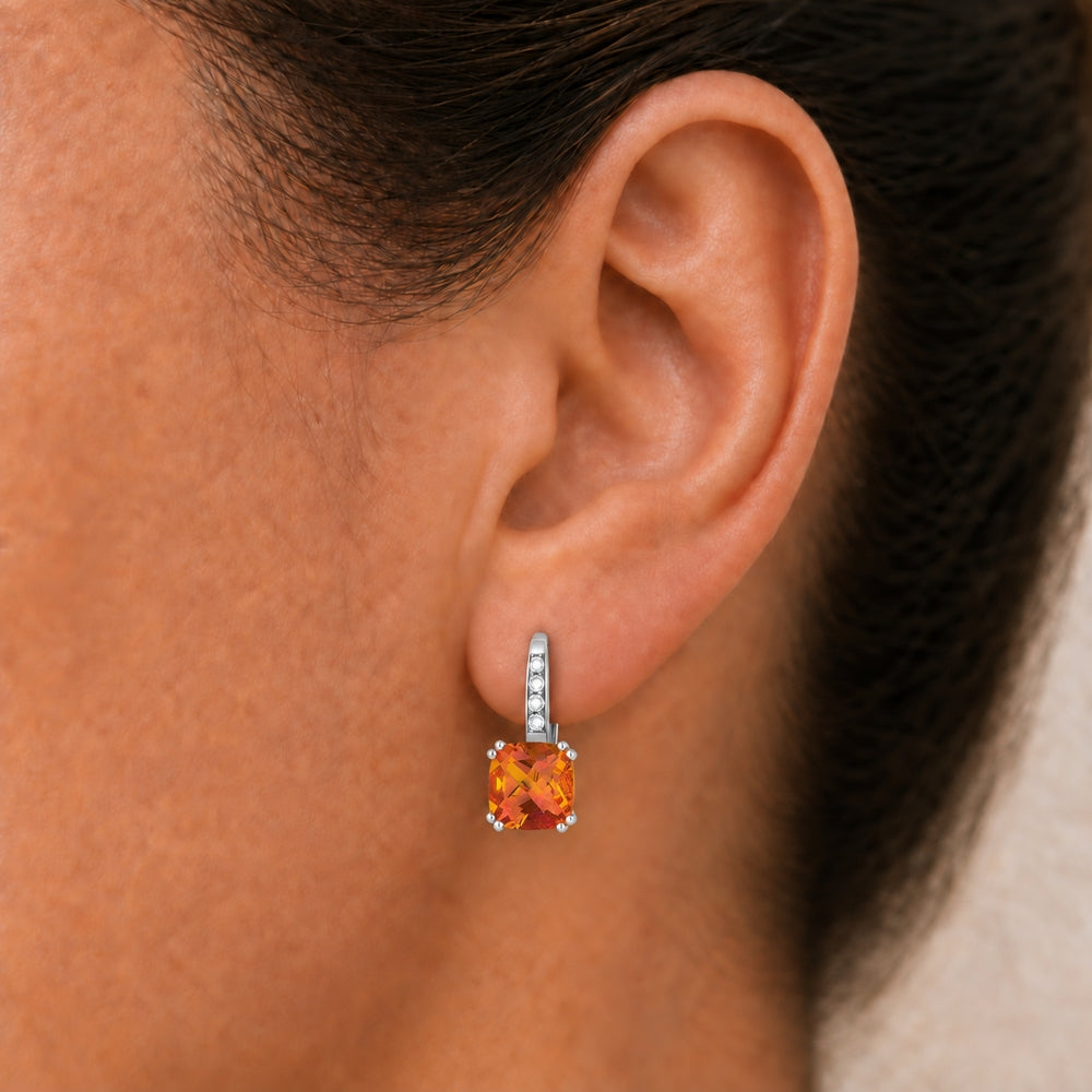 E1033 - 14K Gold Cushion Drop Earrings