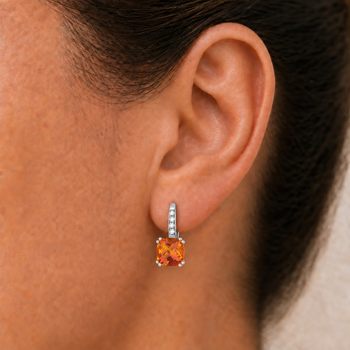 E1033 - 14K Gold Cushion Drop Earrings
