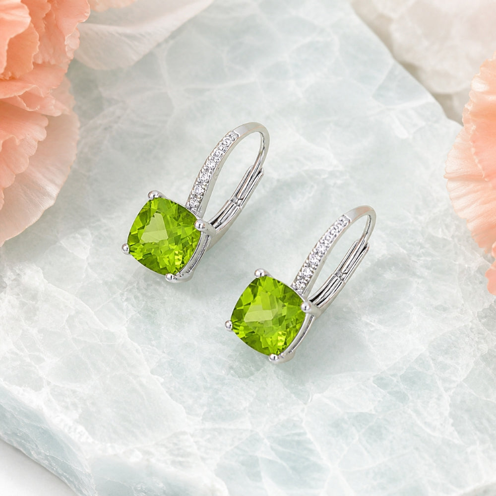 E1033 - 14K Gold Cushion Drop Earrings