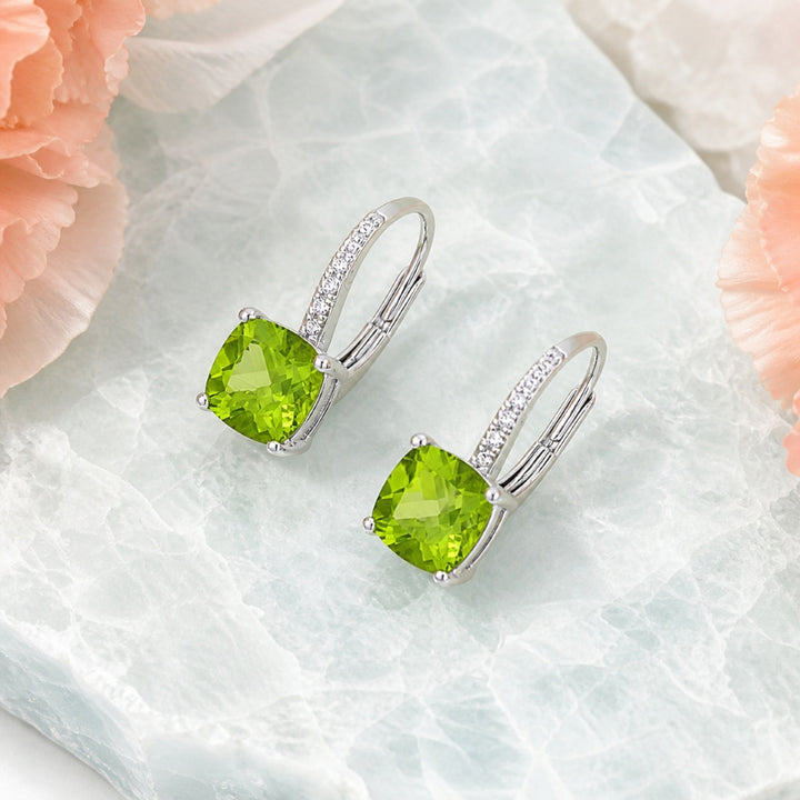 E1033 - 14K Gold Cushion Drop Earrings